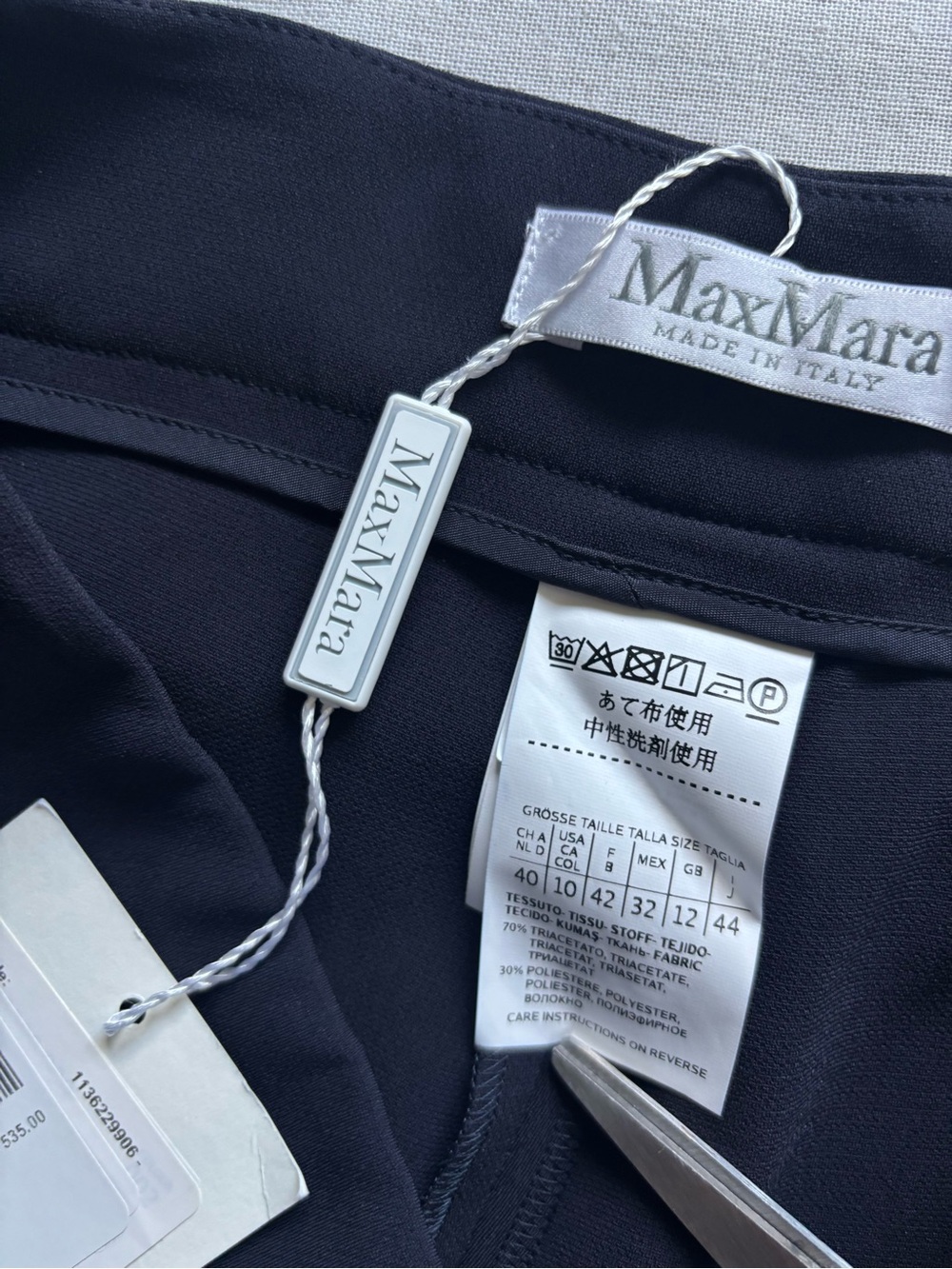 NWT Max Mara Guglia Navy Tailored Trousers Size 10 Made in Italy - Picture 8 of 13